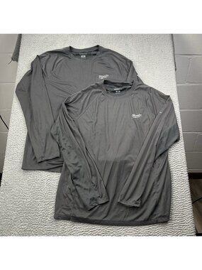 Milwaukee Workskin Long Sleeve Gray Mens Shirt Size XL Lightweight Lot (2)
